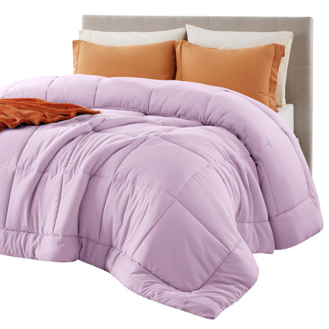 Bedsure comforter duvet insert in queen size opened on bed for all-season warmth.