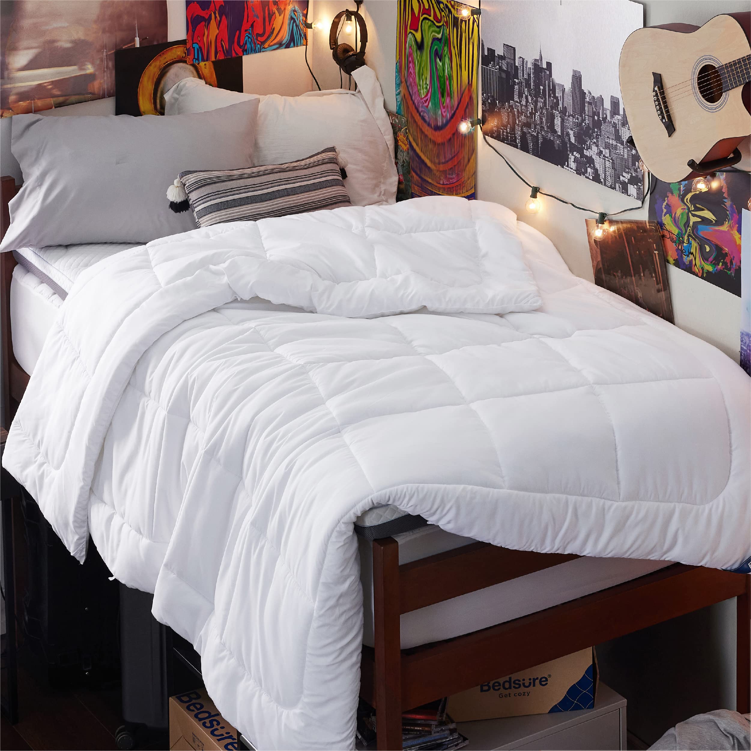 Bedsure twin XL all-season comforter insert showing versatile warmth