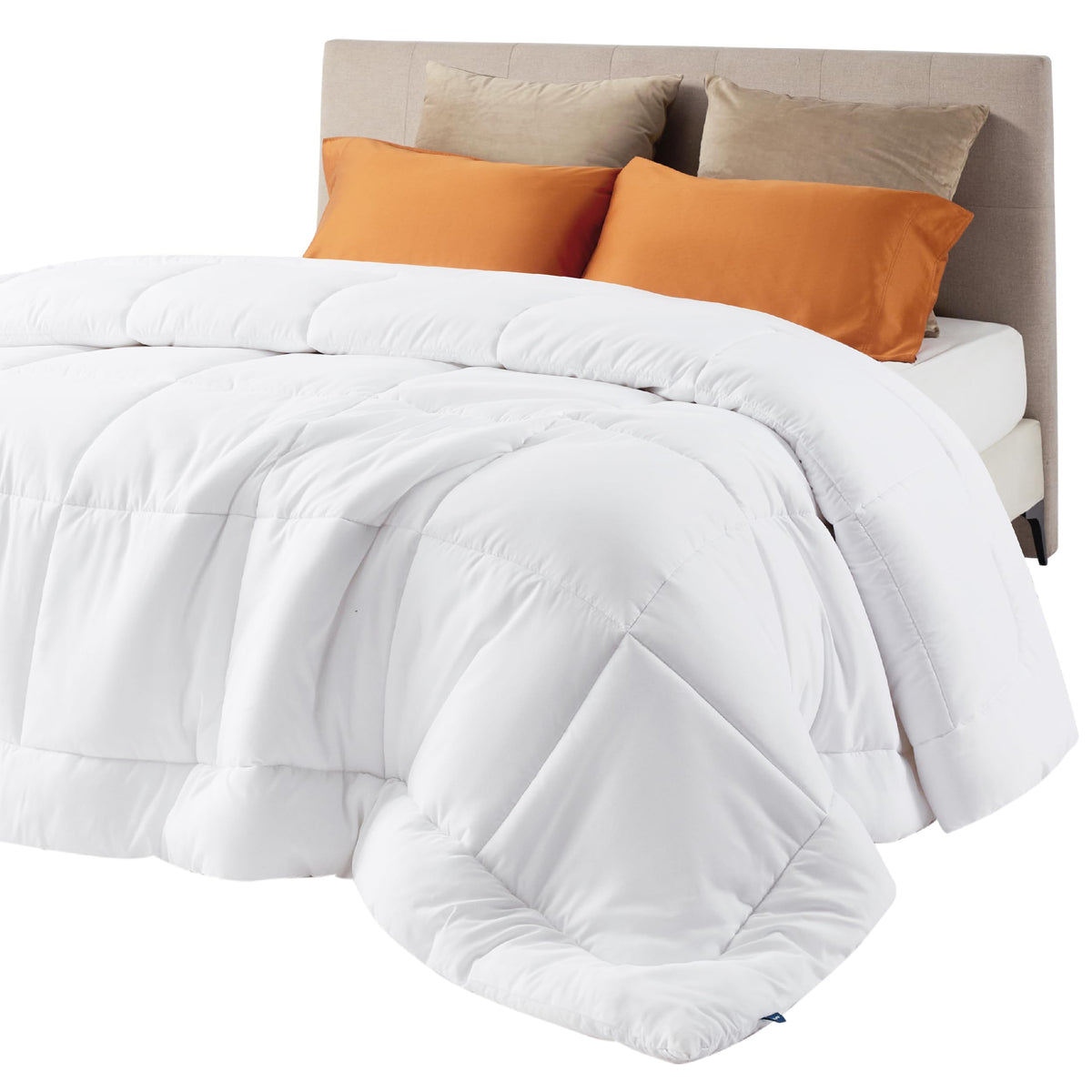 Bedsure comforter full size 86x82 on bed shows all-season warmth