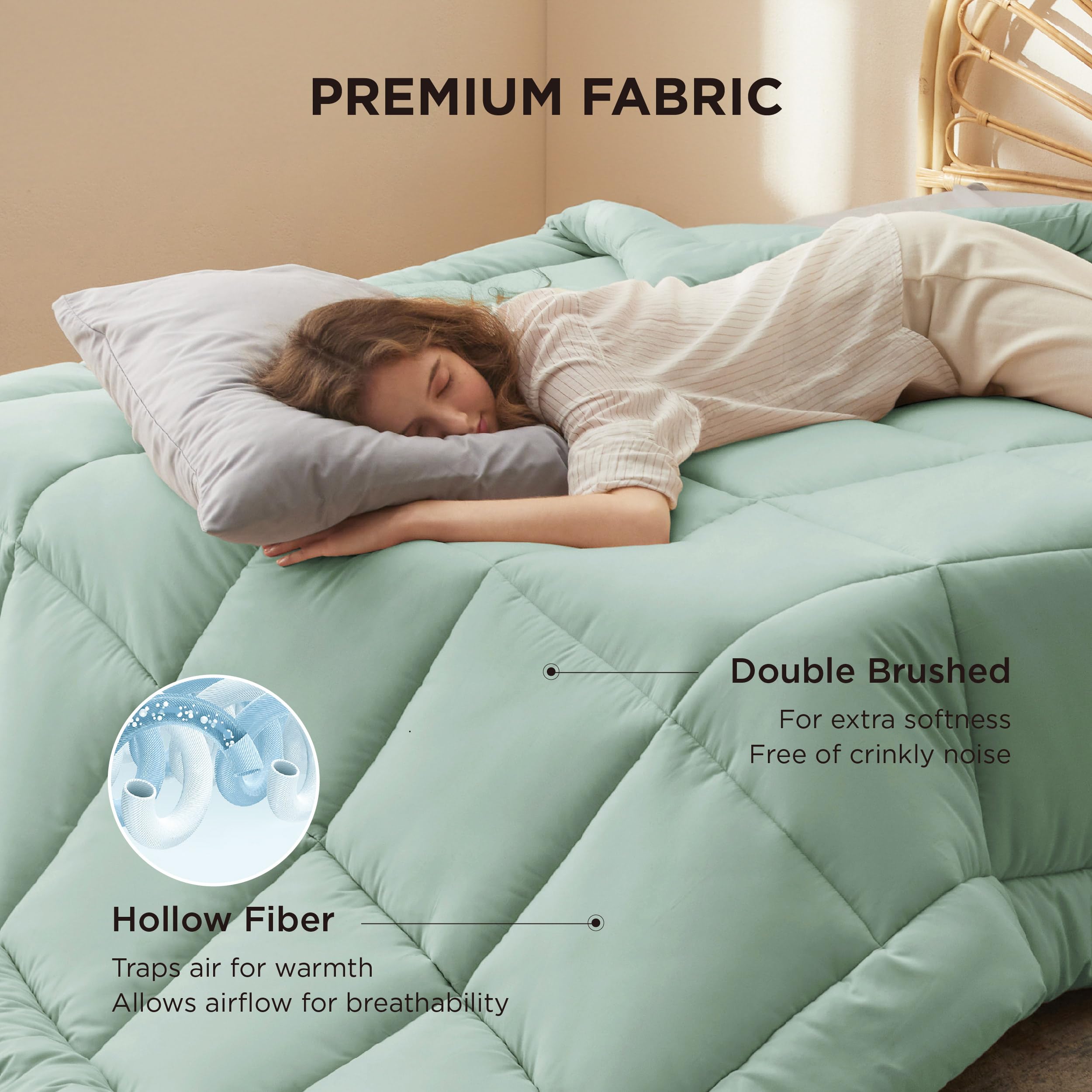 Bedsure GentleSoft fill for cozy, breathable warmth
