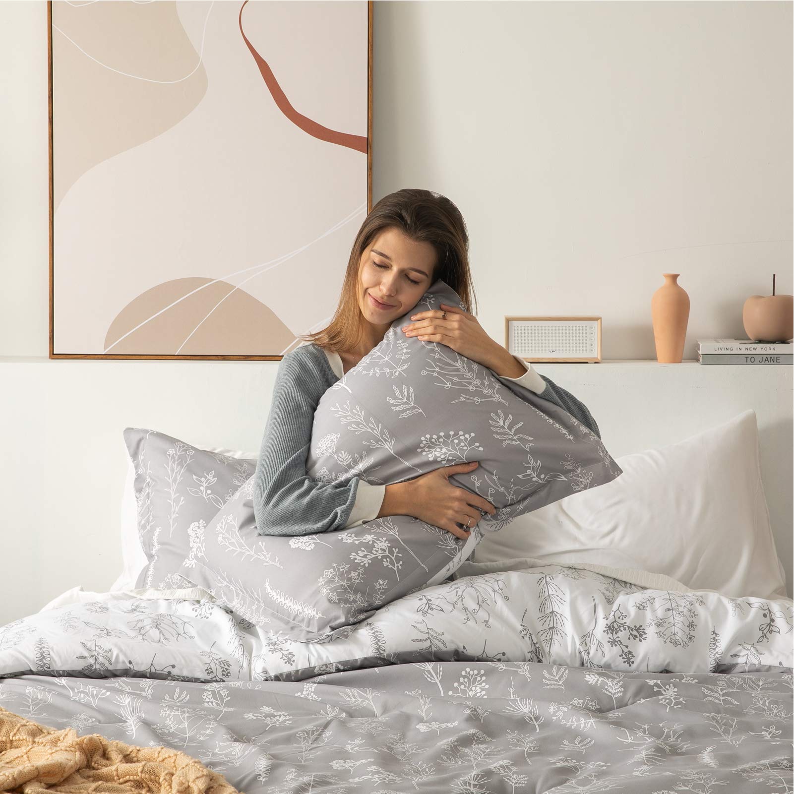 Bedsure comforter on bed with matching shams for a complete look