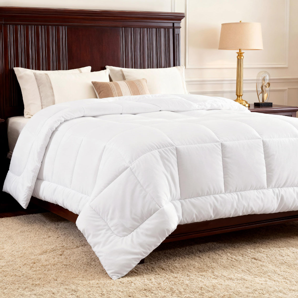 Bedsure queen comforter 88x88 in white shows generous bed coverage for a clean look