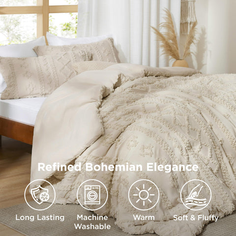 Bedsure comforter-queen-90x90 fits standard queen beds for a balanced drape