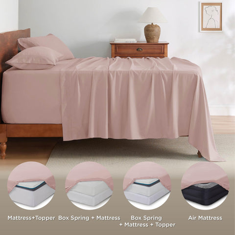 Bedsure queen sheet set packaging demonstrates easy, coordinated design.