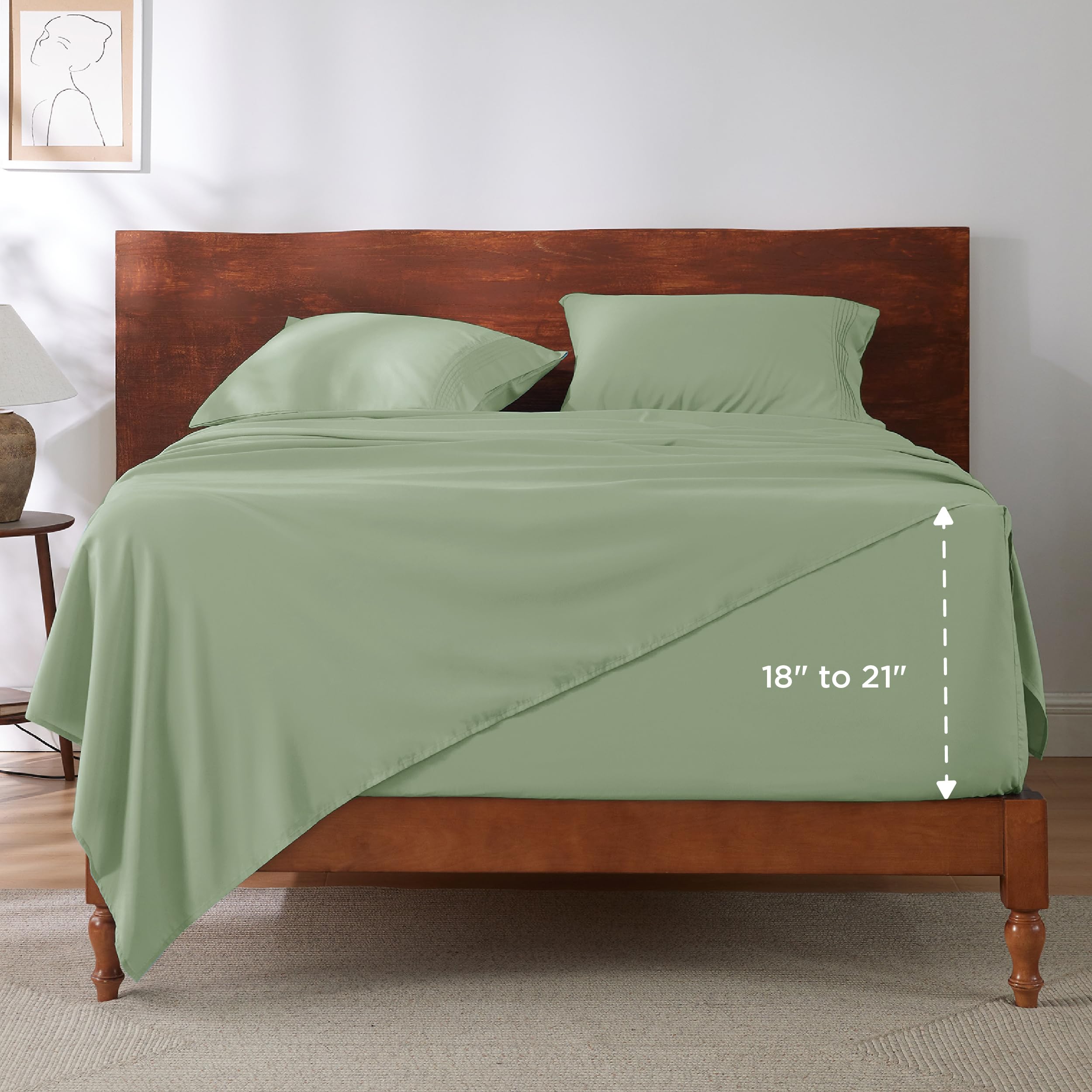 Bedsure set includes flat sheet, fitted sheet, and two pillowcases.