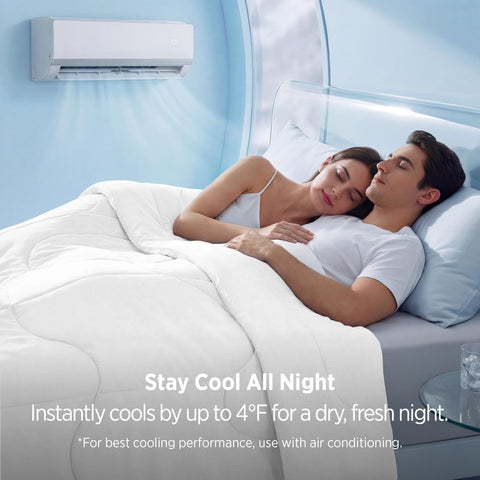 Bedsure cooling comforter queen close-up fabric reveals ultra-fine fibers and softness.