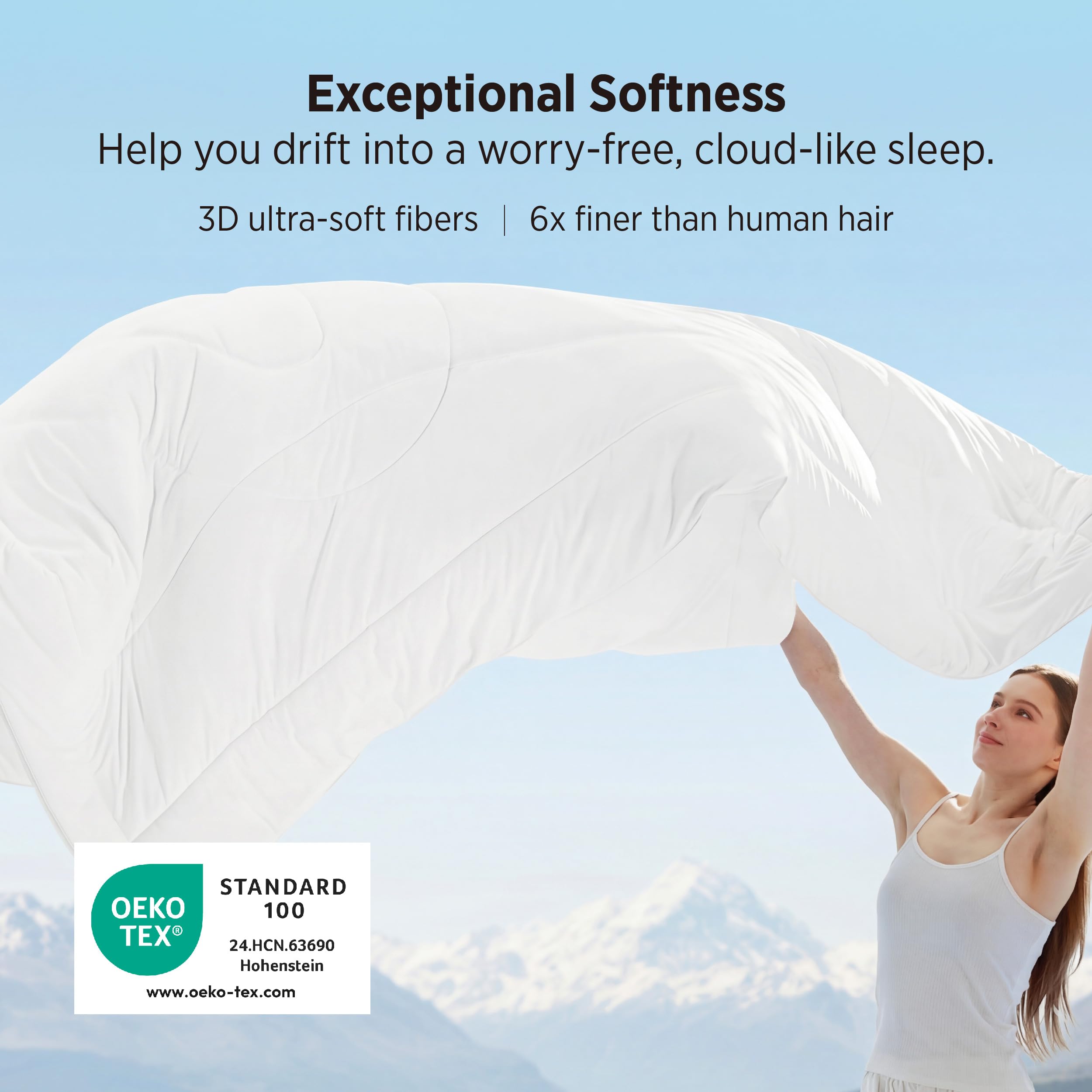 Bedsure cooling comforter queen rayon blend enhances airflow and moisture management.