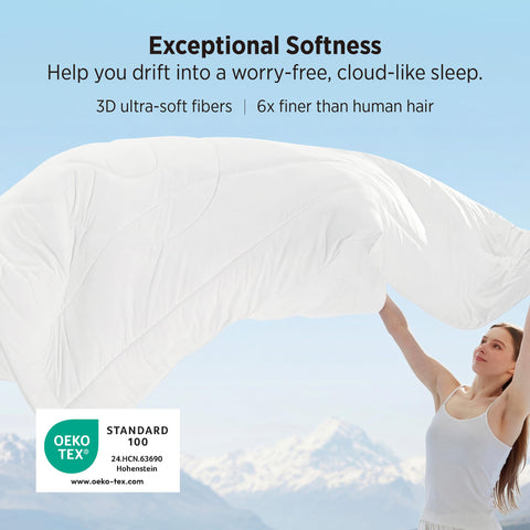 Bedsure cooling comforter queen rayon blend enhances airflow and moisture management.