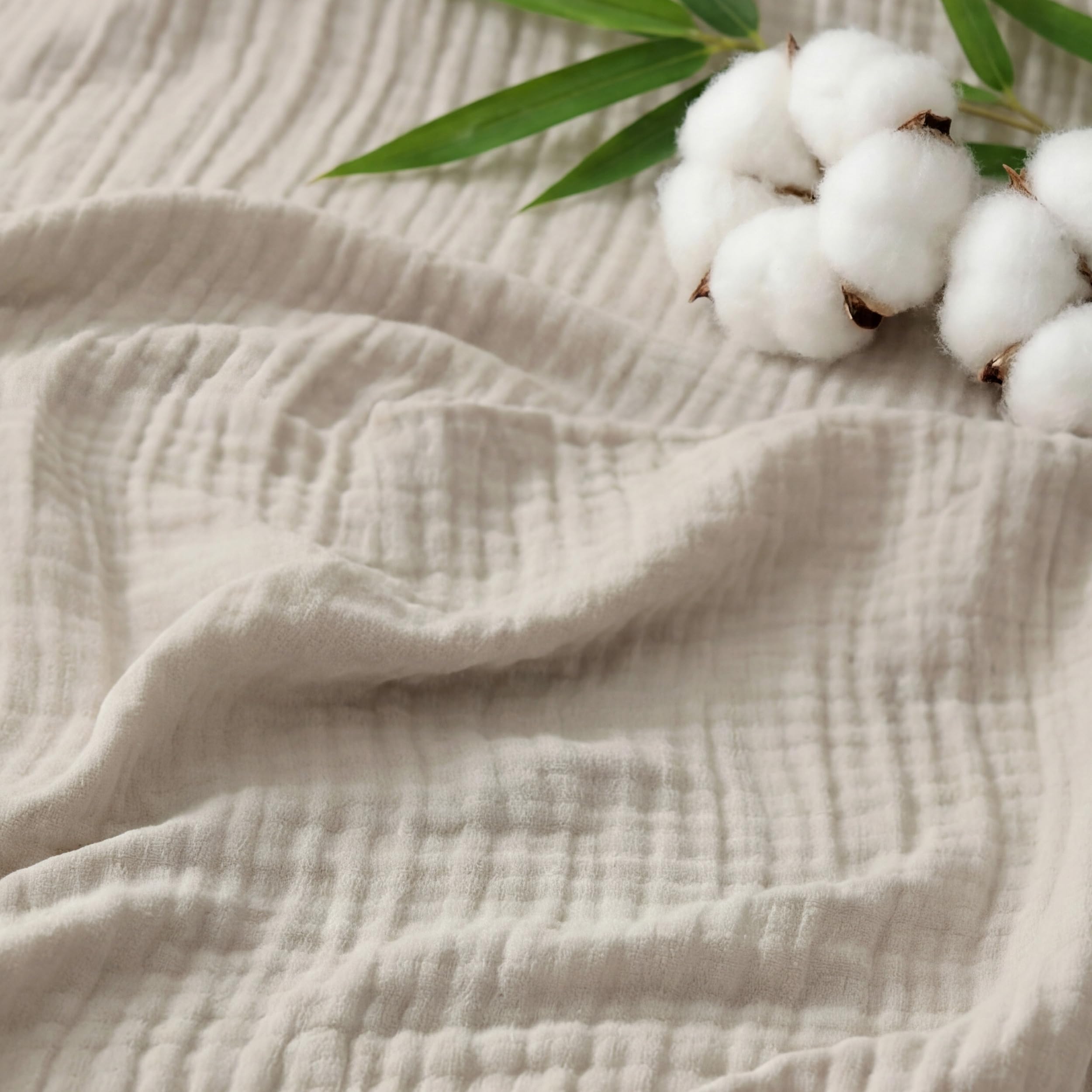 Bedsure cooling muslin blanket on king bed, showcasing cool night comfort