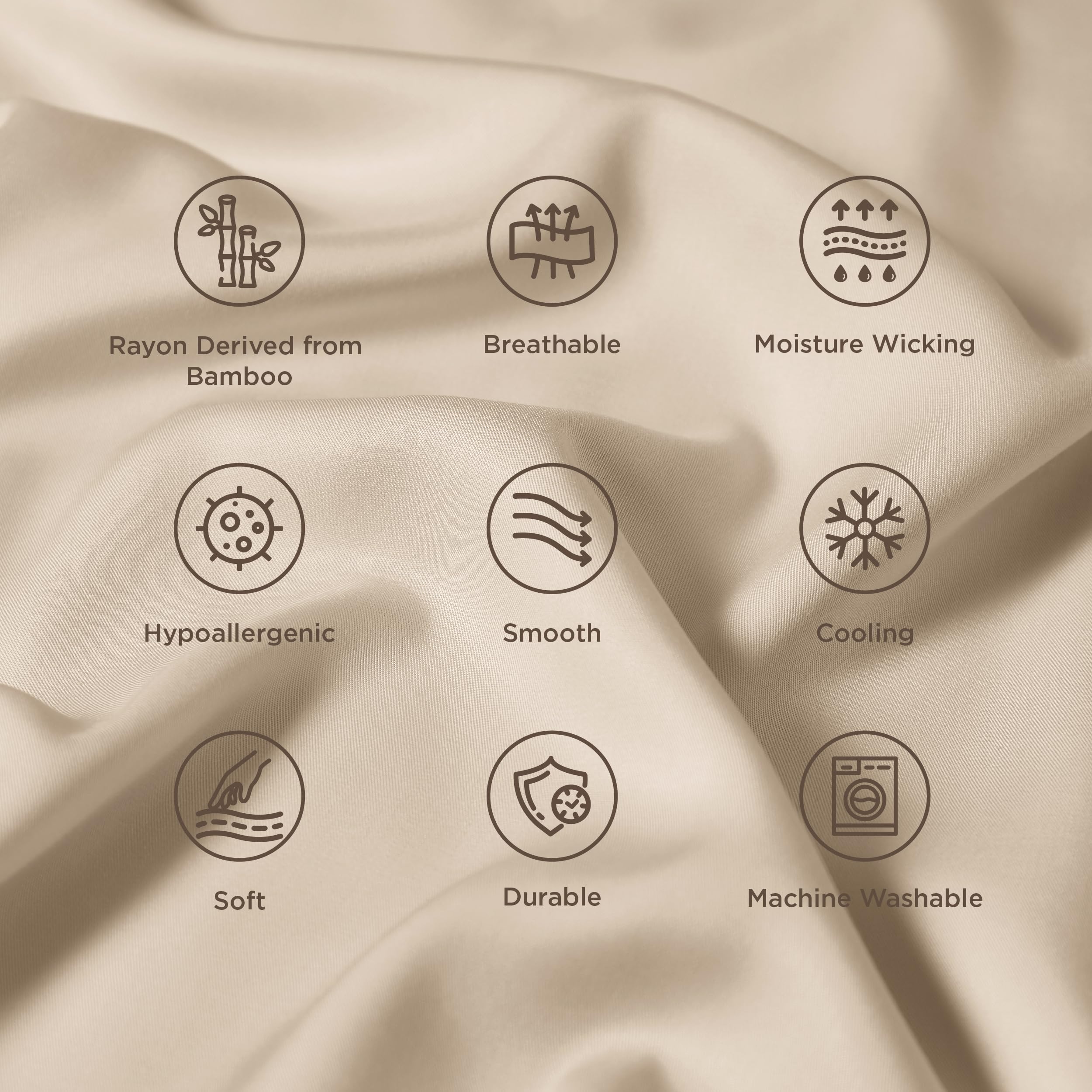 Bedsure king beige bedside setup illustrates room styling with natural elegant hues