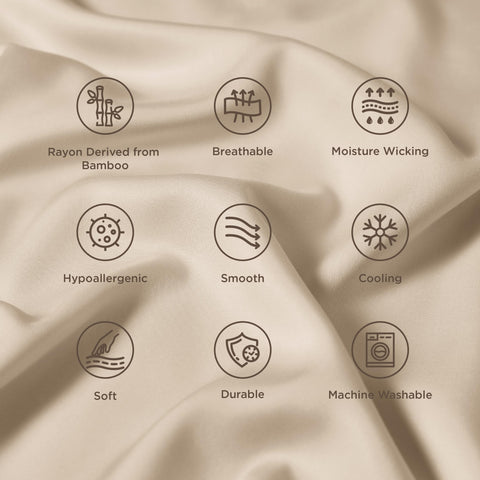 Bedsure king beige bedside setup illustrates room styling with natural elegant hues