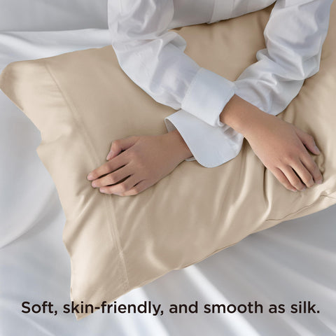 Bedsure cooling pillowcase shows moisture-wicking bamboo rayon for a drier feel