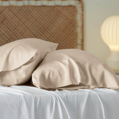 Bedsure king beige room-ambiance shot showcases cozy breathable bedding upgrade