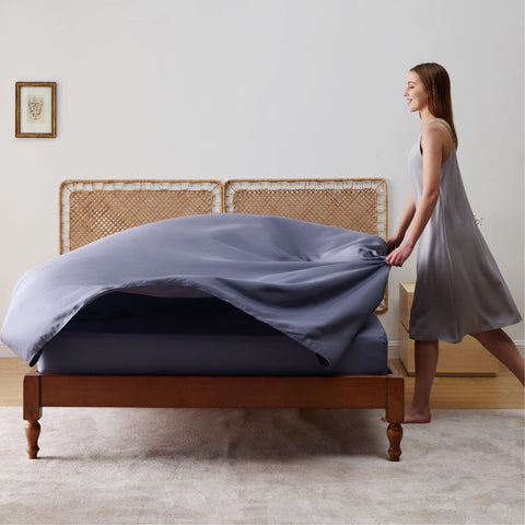 Deep-pocket Bedsure fitted sheet fitting up to 16 inches securely on mattress