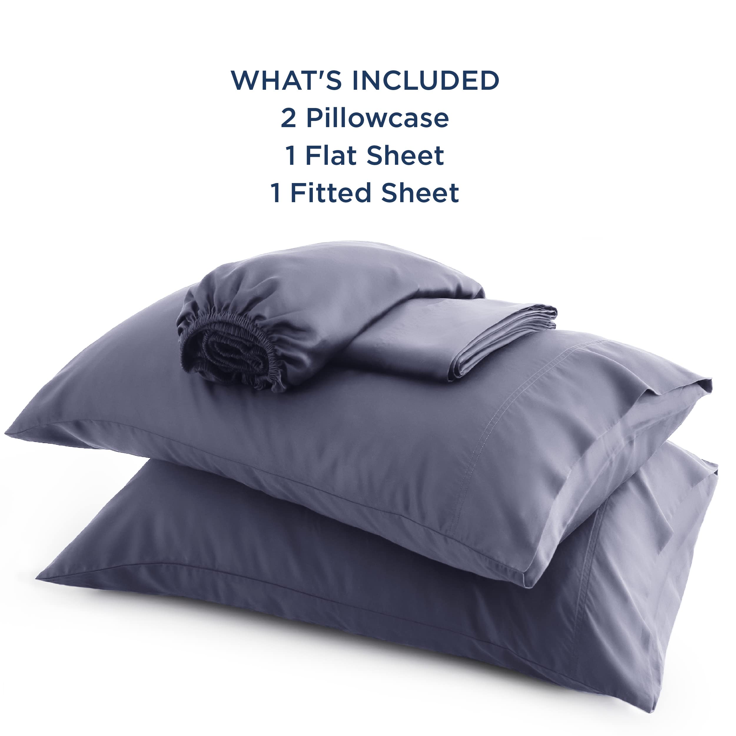 Bedsure full set displayed on bed highlighting coordinated flat and fitted sheets