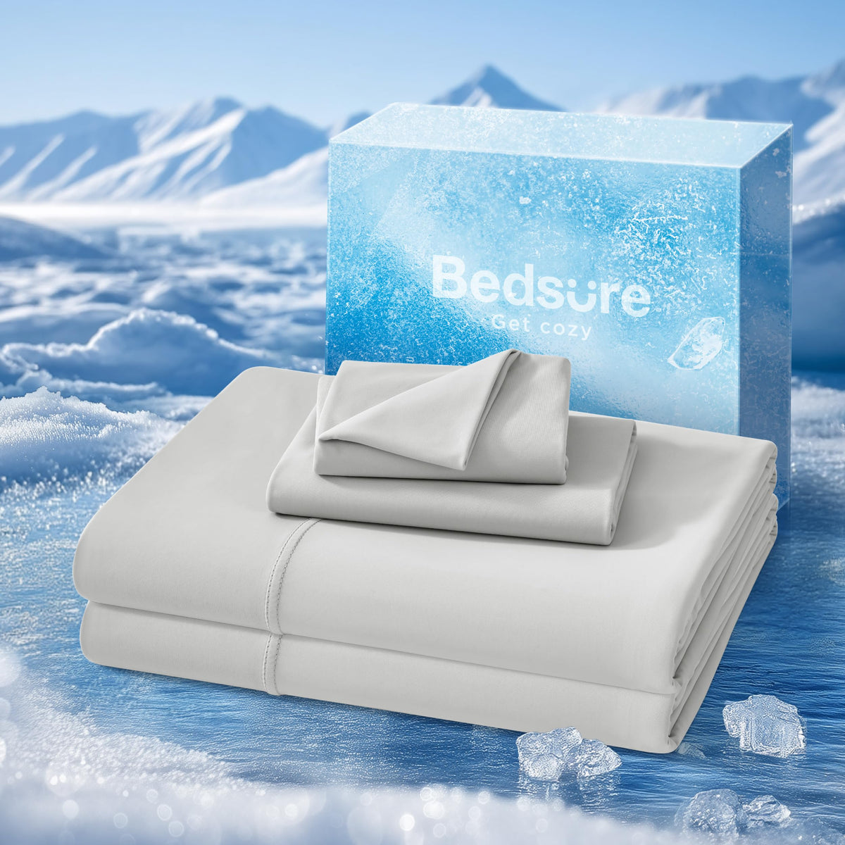 Bedsure cooling sheets close-up showing soft, breathable fabric for hot sleepers