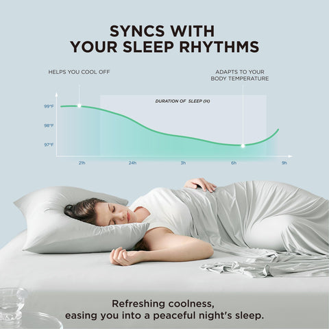 Bedsure cooling sheets king-size grey with deep-pocket design up to 18 inches