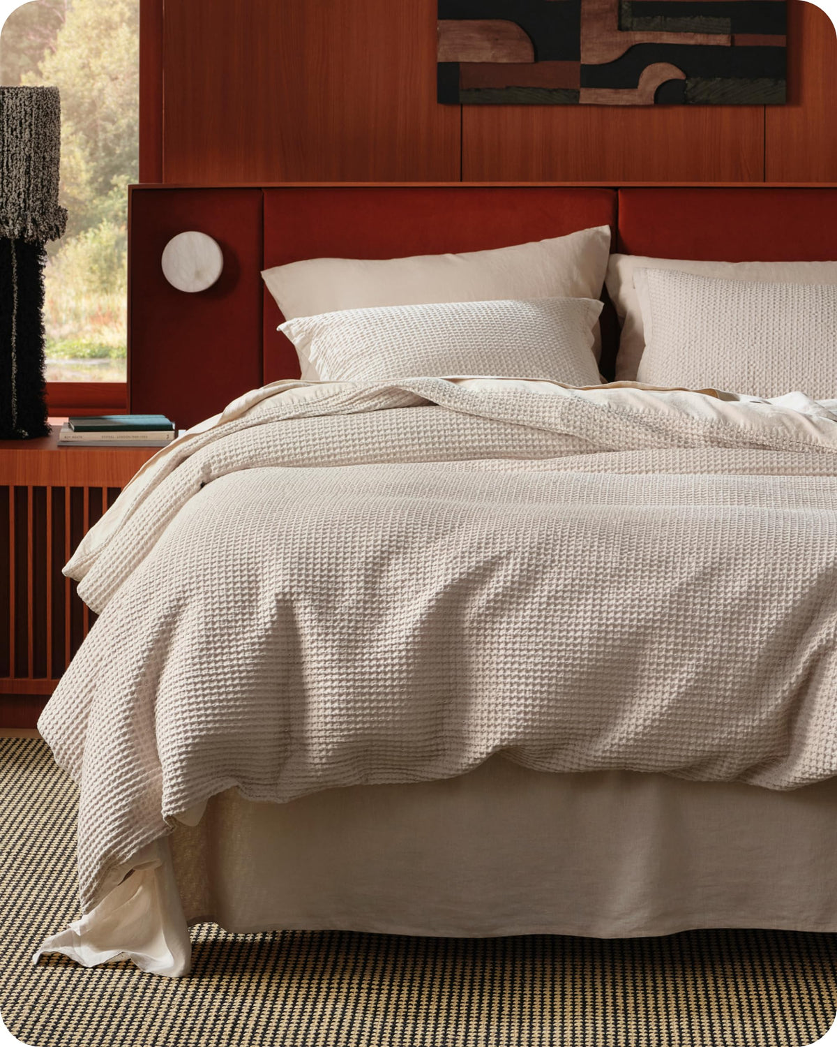 Bedsure cotton duvet cover queen 90x90 on bed offers breathable all-season comfort