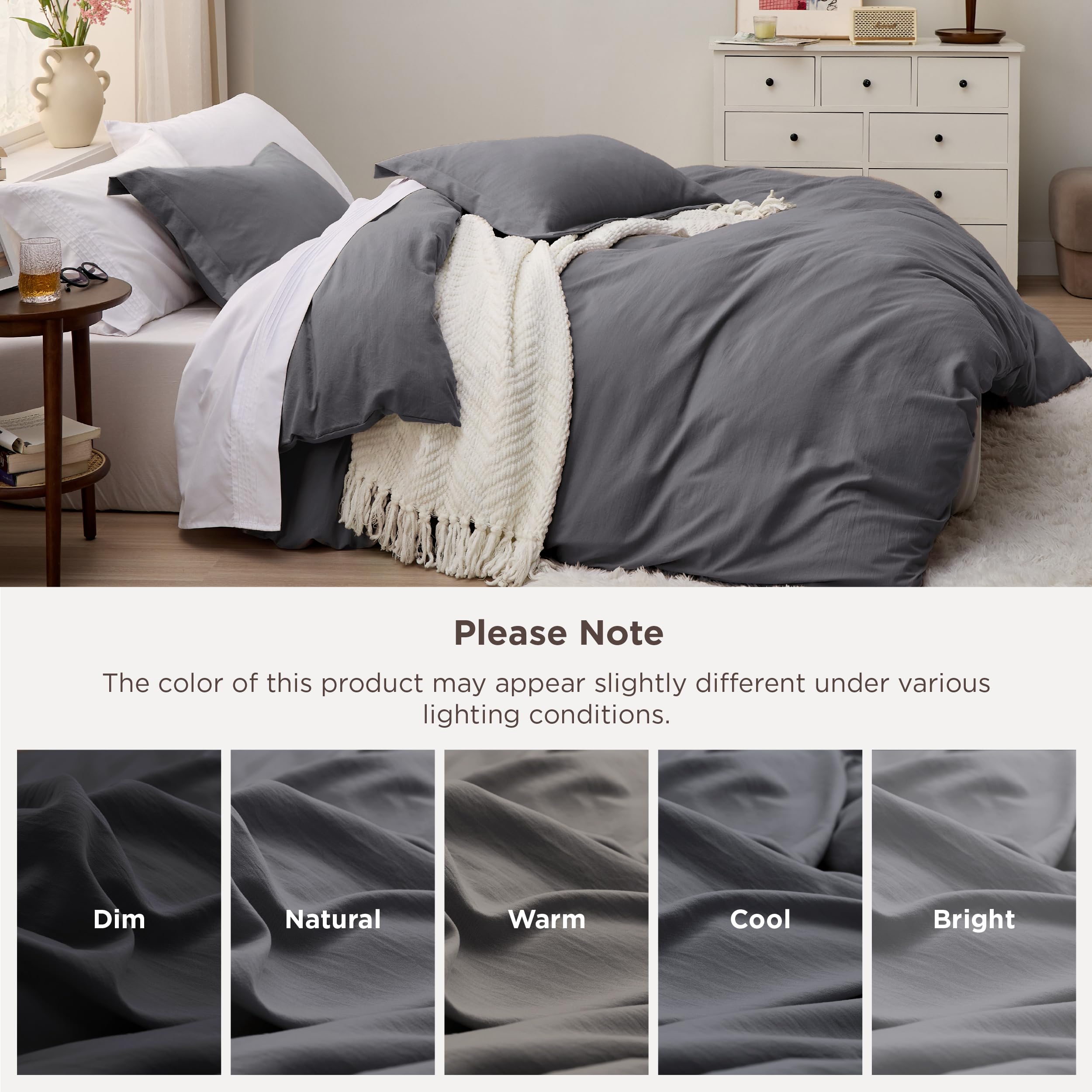 Bedsure draped bed shot shows the relaxed, natural texture in decor.