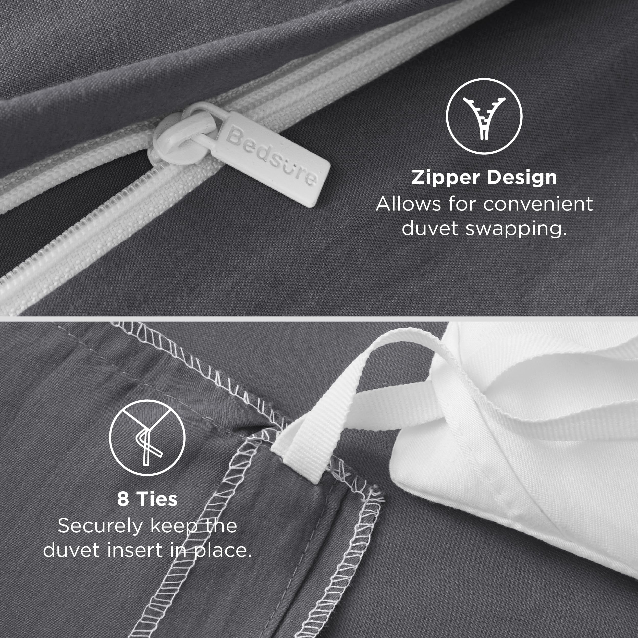 Bedsure durable stitching detail reinforces seams for long-lasting daily use.
