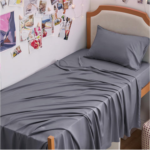 Bedsure dark grey sheets on bed exude hotel-like comfort.