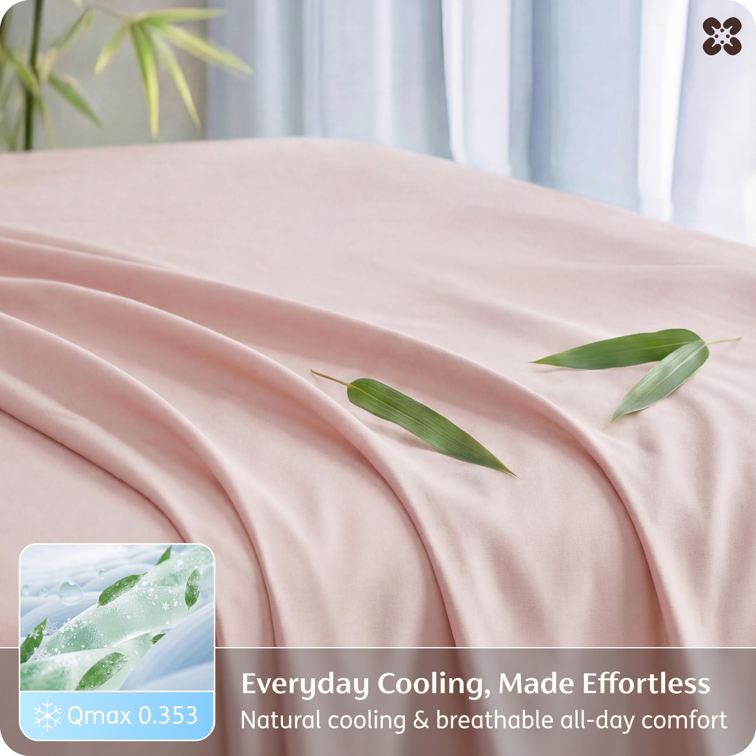 Bedsure deep-pocket 16-inch fitted sheet secures a snug, wrinkle-free fit.