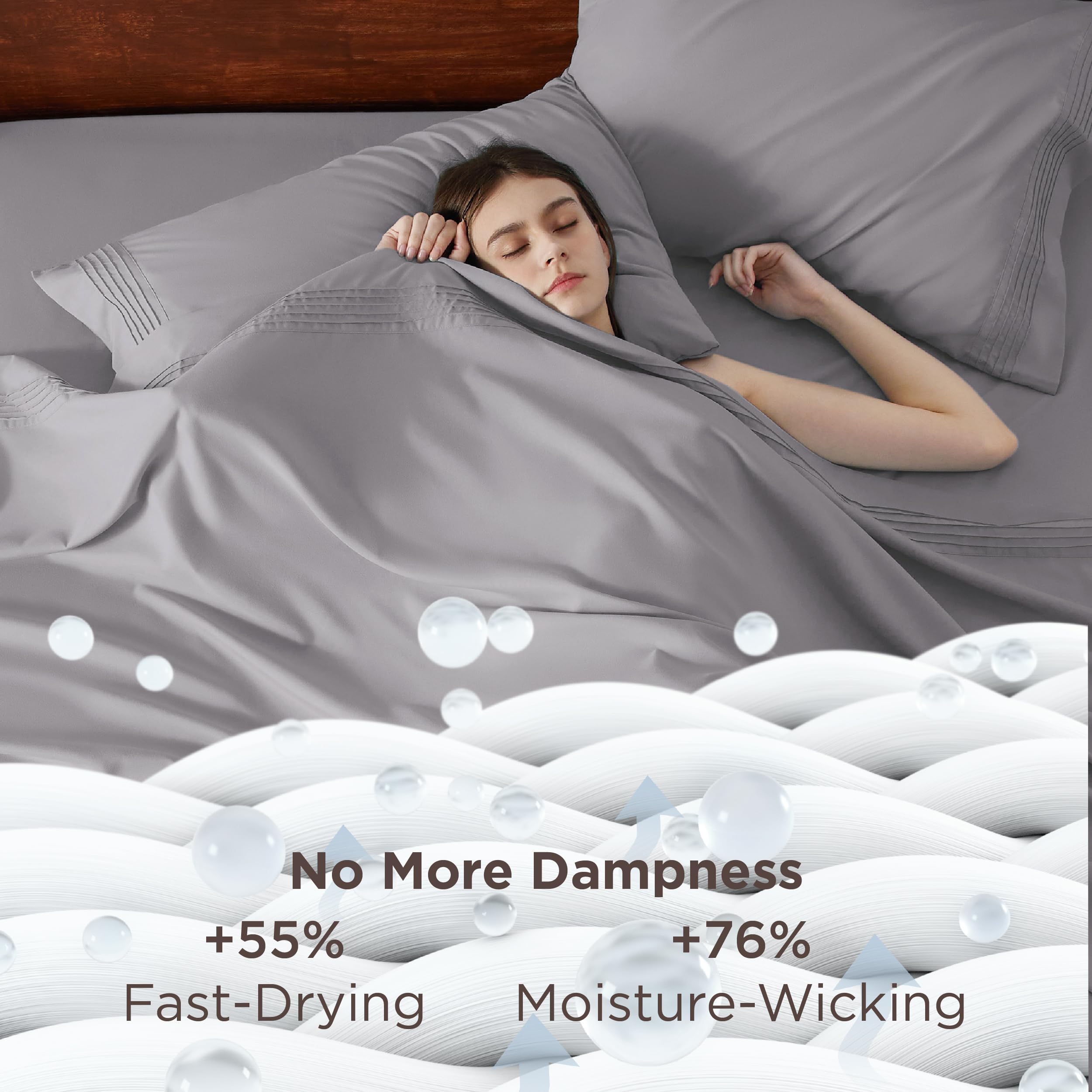 Bedsure king pillowcase with pintuck edge, soft and breathable for daily use