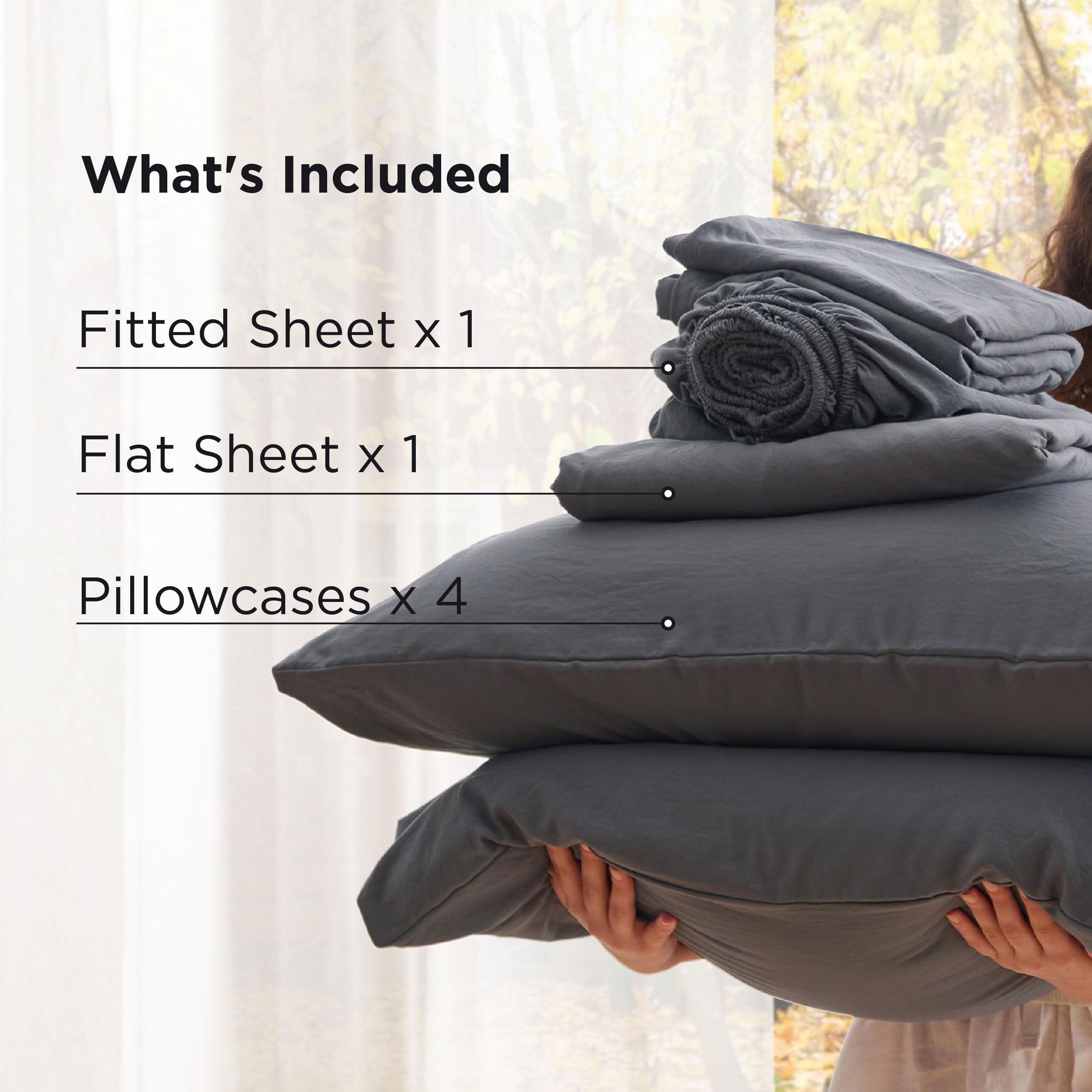 Bedsure deep pocket king sheet breathable texture for light, airy sleep