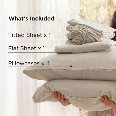 Bedsure Deep Pocket King Sheet Set durable, easy care material after washing