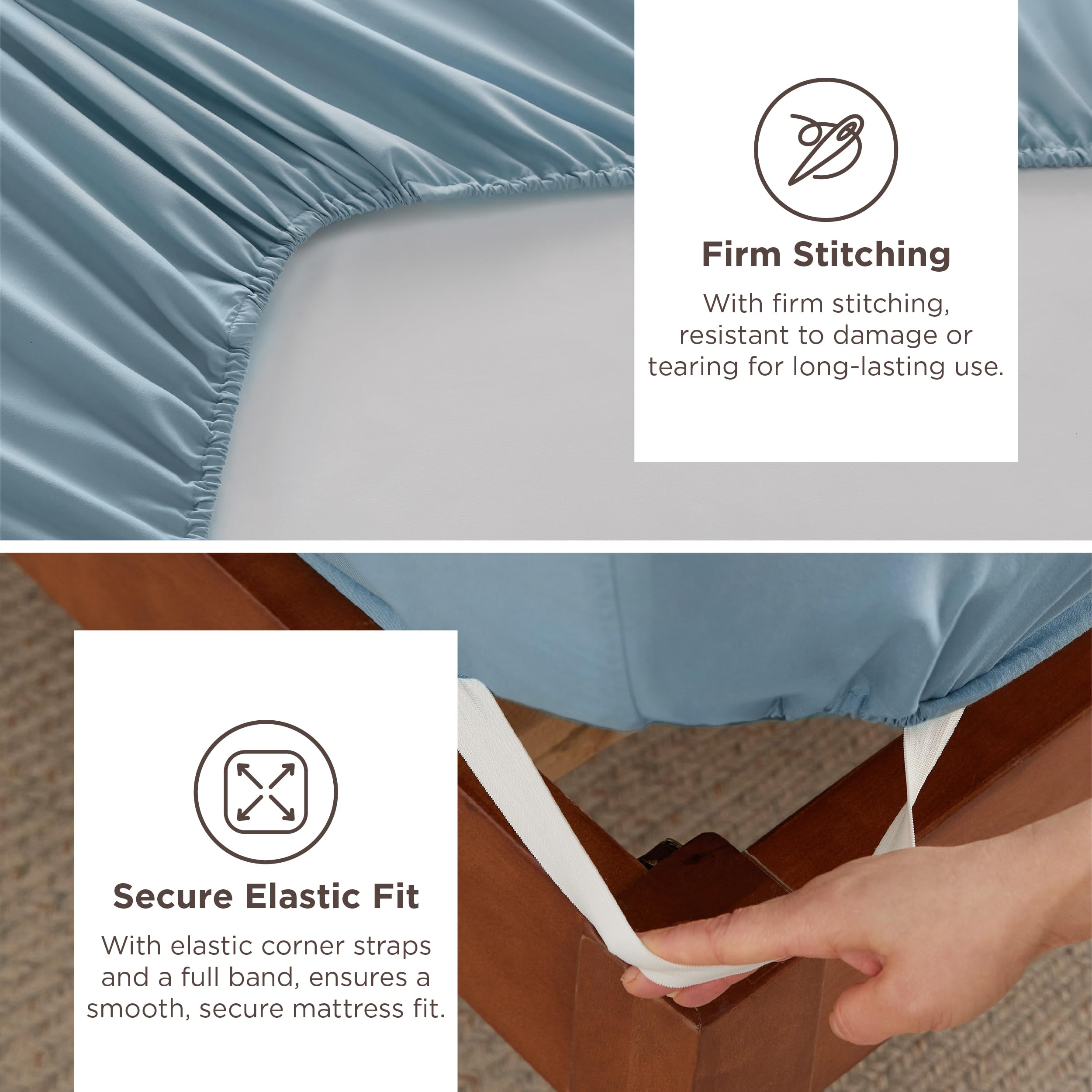 Bedsure queen pillowcase 2 complements with crisp edge and cozy support