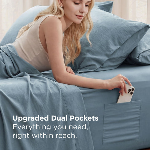 Bedsure deep-pocket queen sheets breathable fabric for cool nights