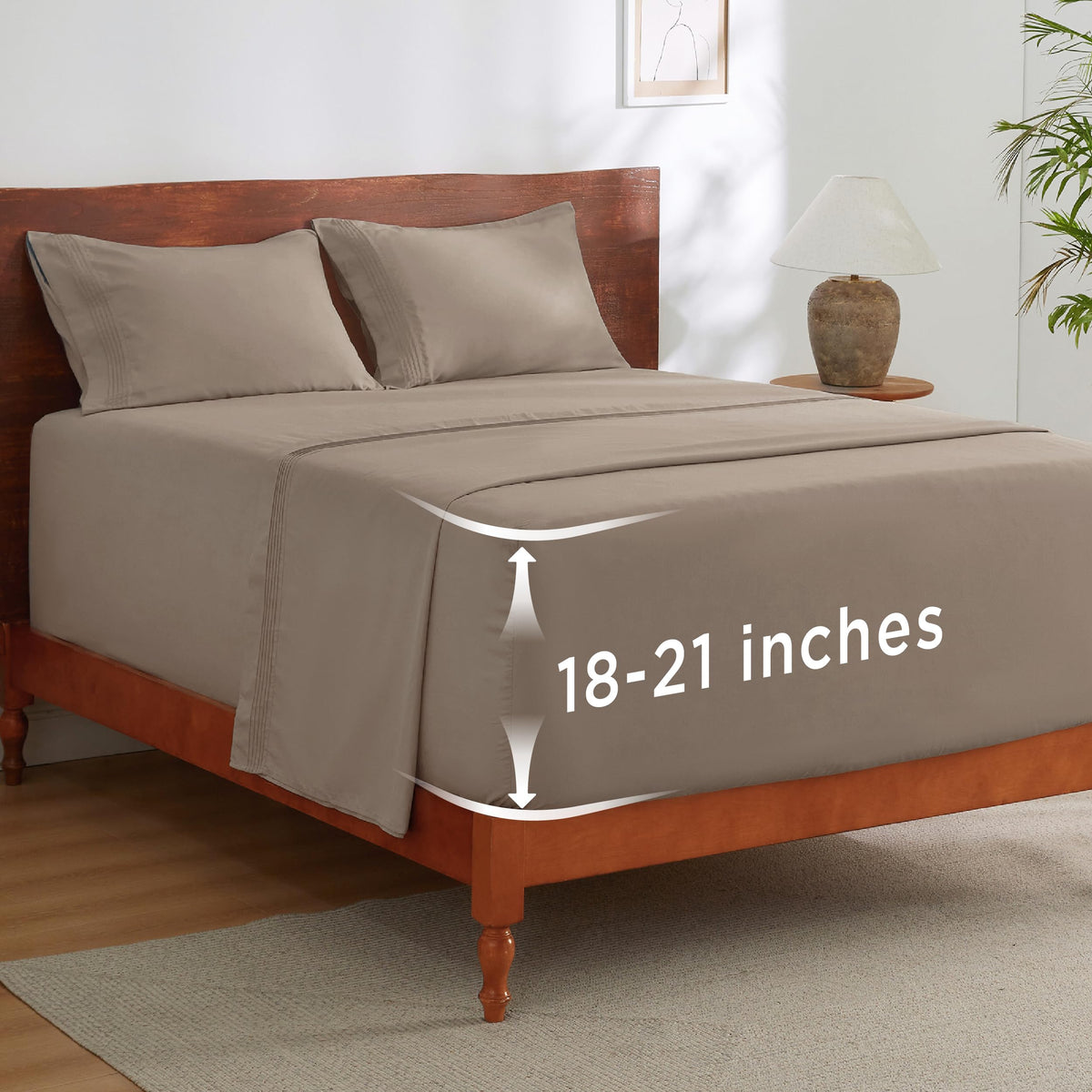 Bedsure deep-pocket queen flat sheet with 90x102 inches coverage for secure fit