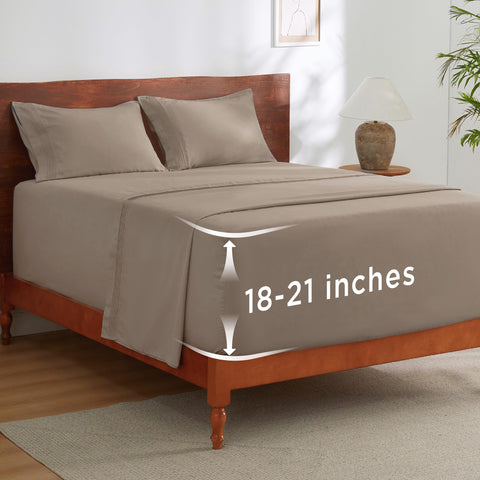 Bedsure deep-pocket queen flat sheet with 90x102 inches coverage for secure fit