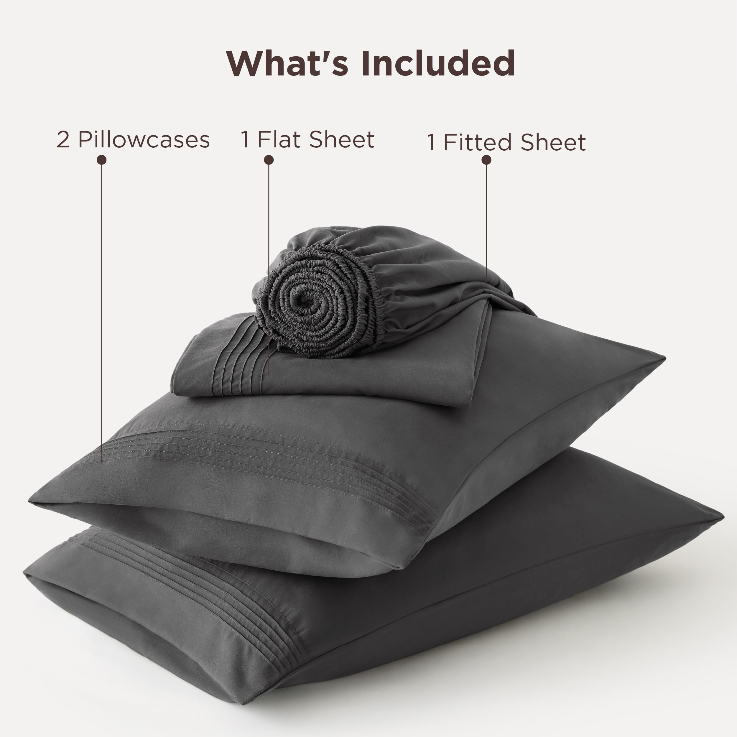 Bedsure deep pocket sheets in dark grey add modern style.