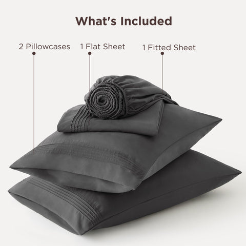 Bedsure deep pocket sheets in dark grey add modern style.