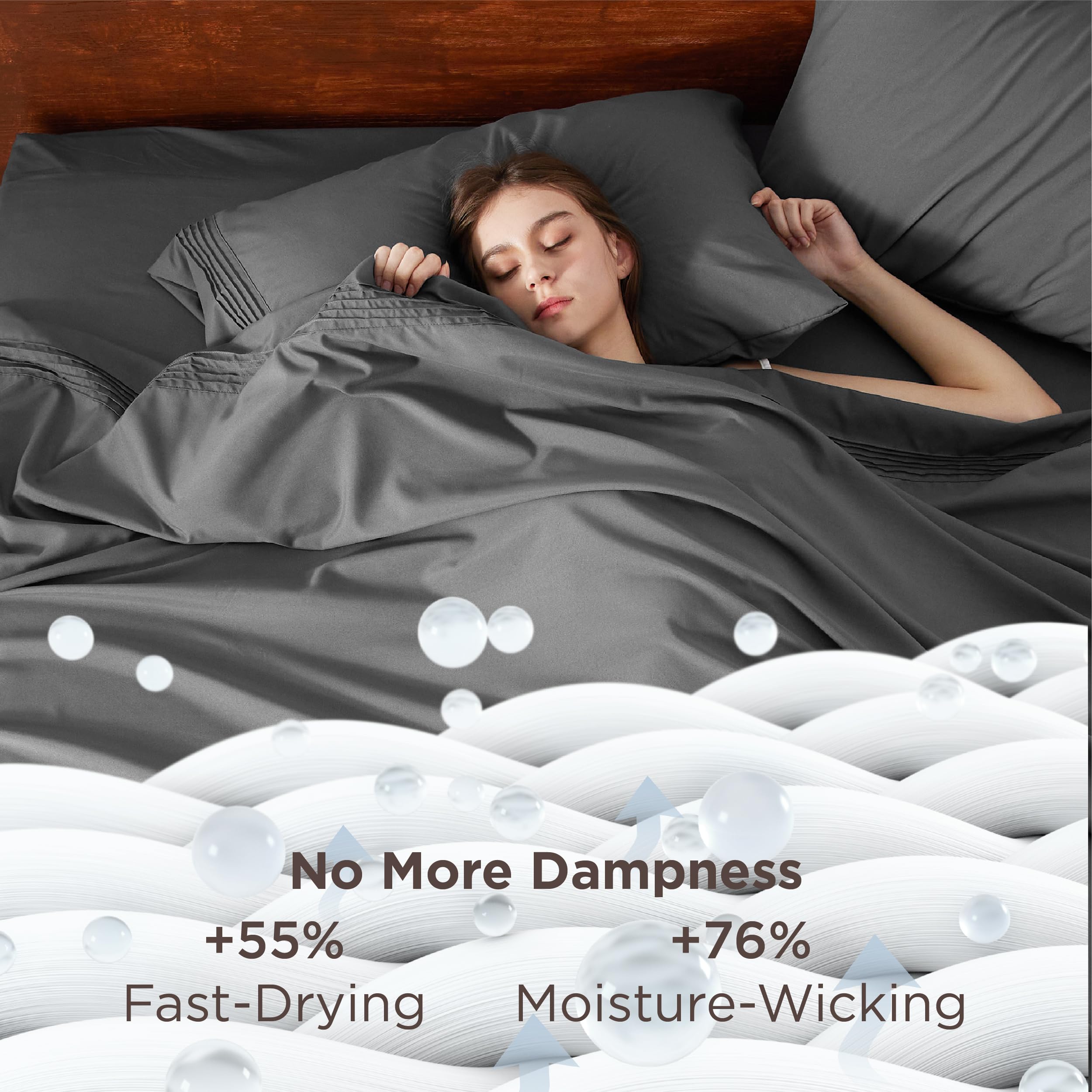 Bedsure moisture-wicking weave helps you stay dry.