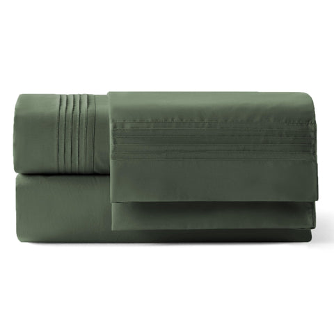 Bedsure olive green bedding enhances a calm, coordinated bedroom look.