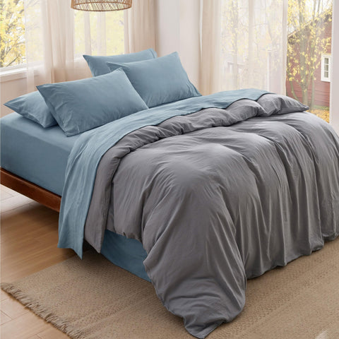 Bedsure deep-pocket queen sheets pillowcases 20x30 on bed