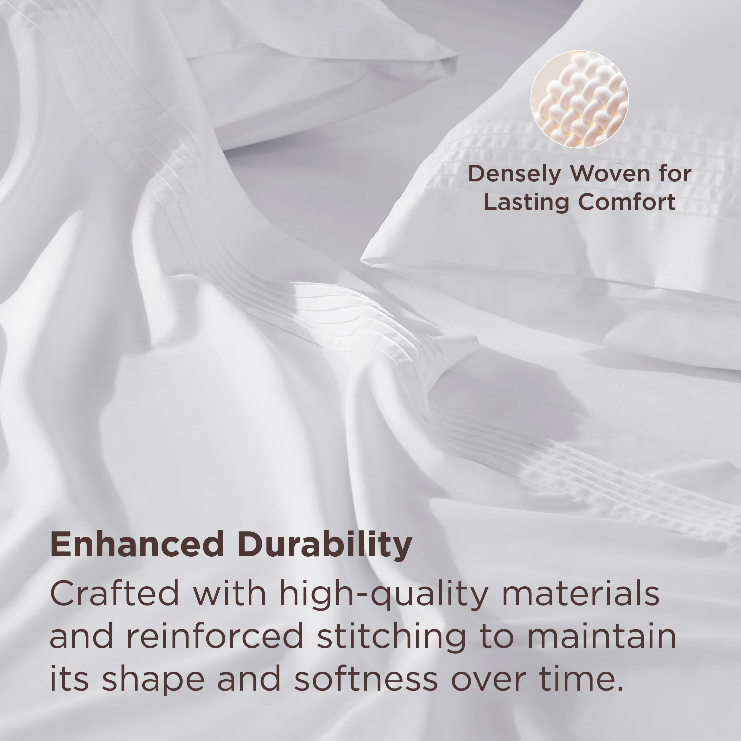 Bedsure brushed fabric close up conveying soft touch and durable performance