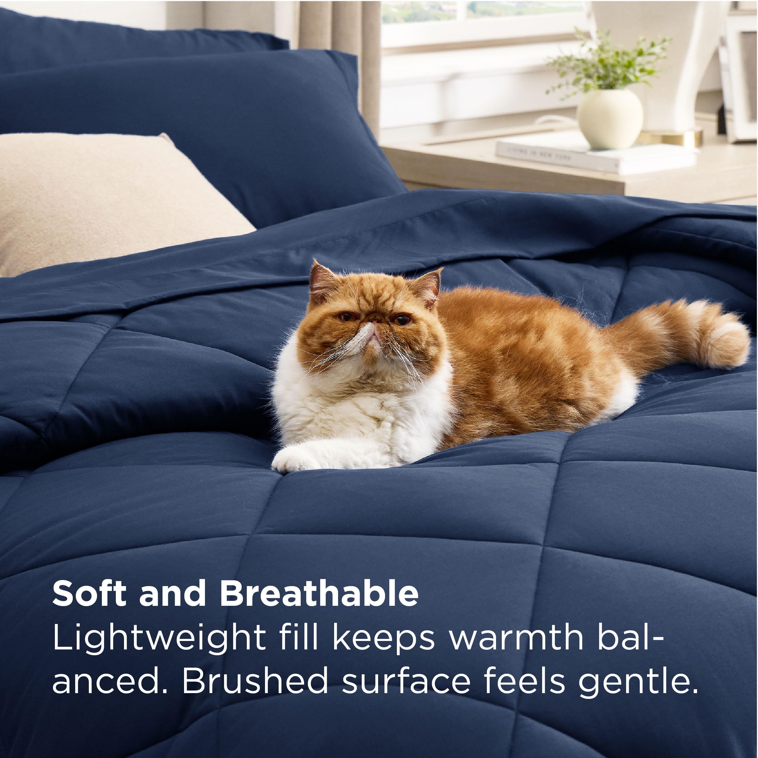 Bedsure diamond quilting with rounded edges keeps fill evenly distributed.