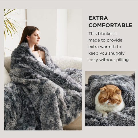 Bedsure GentleSoft double sided plush fur with Sherpa reverse for versatile warmth