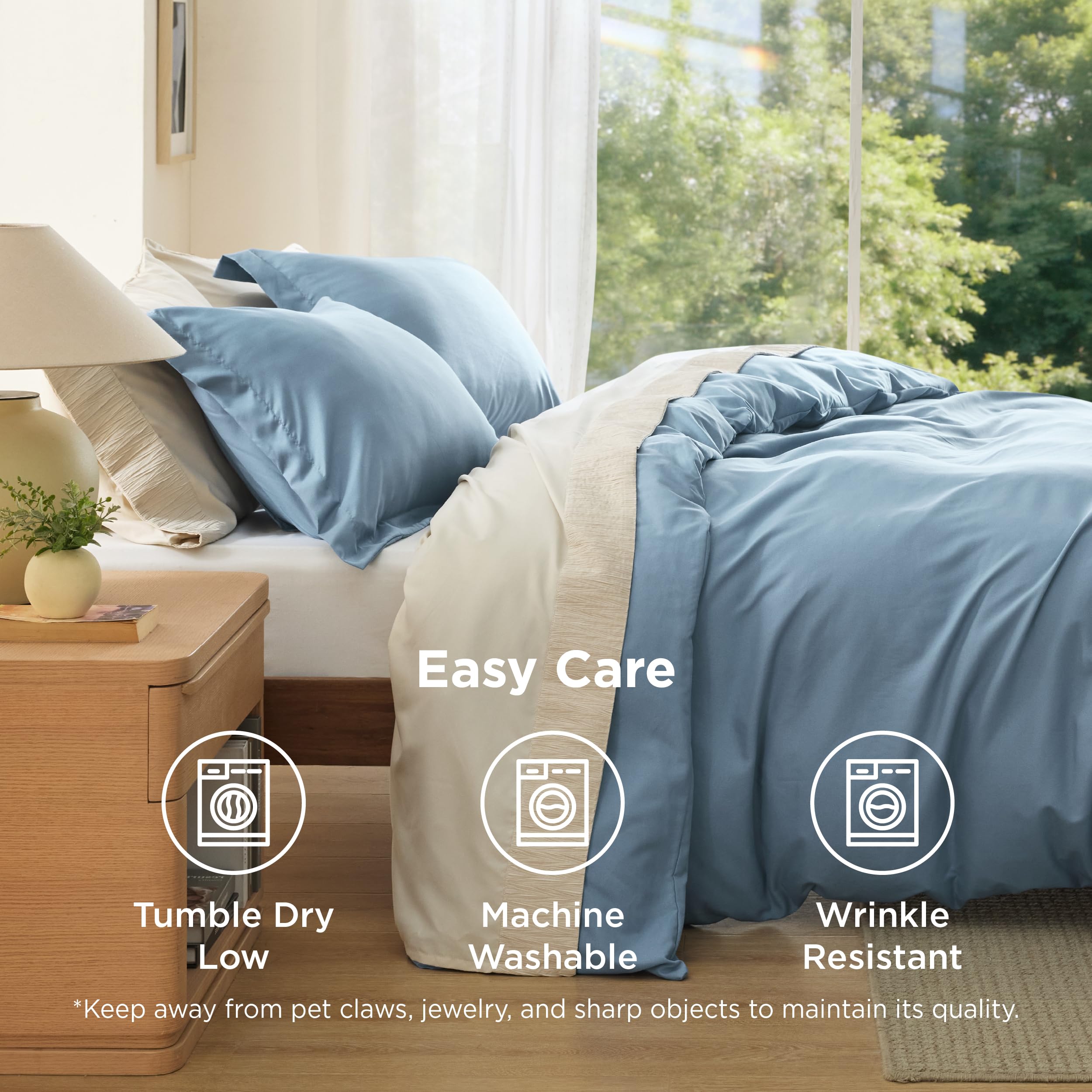 Bedsure durable stitching detail along seam for long-lasting use.