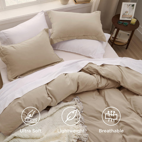 Stitched edges highlight durable seams on Bedsure duvet cover
