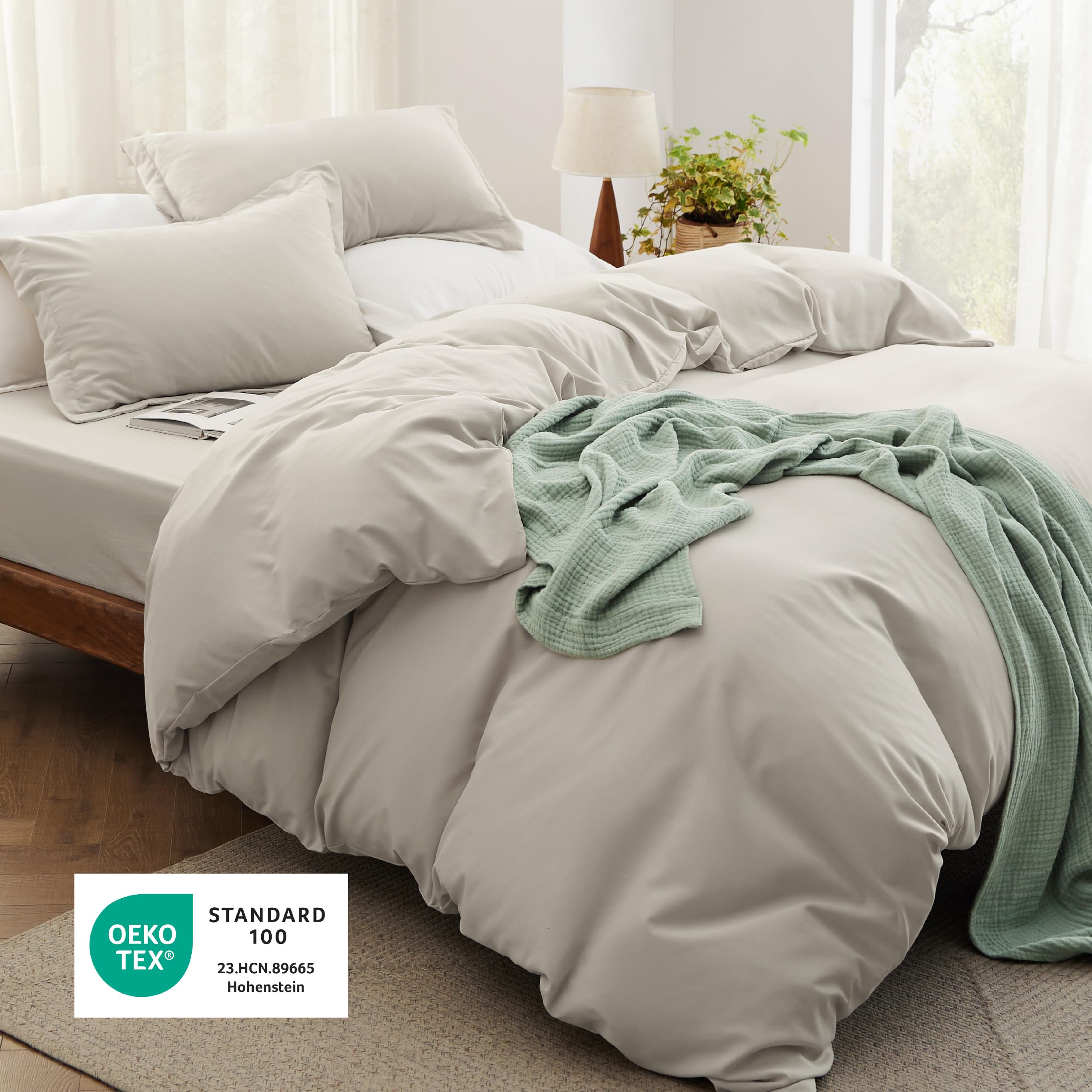 Bedsure duvet cover closeup stitching eight ties secure fit