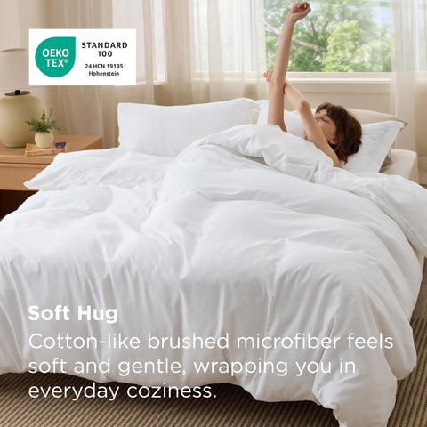 Bedsure duvet cover corner ties secure the insert for a neat look.
