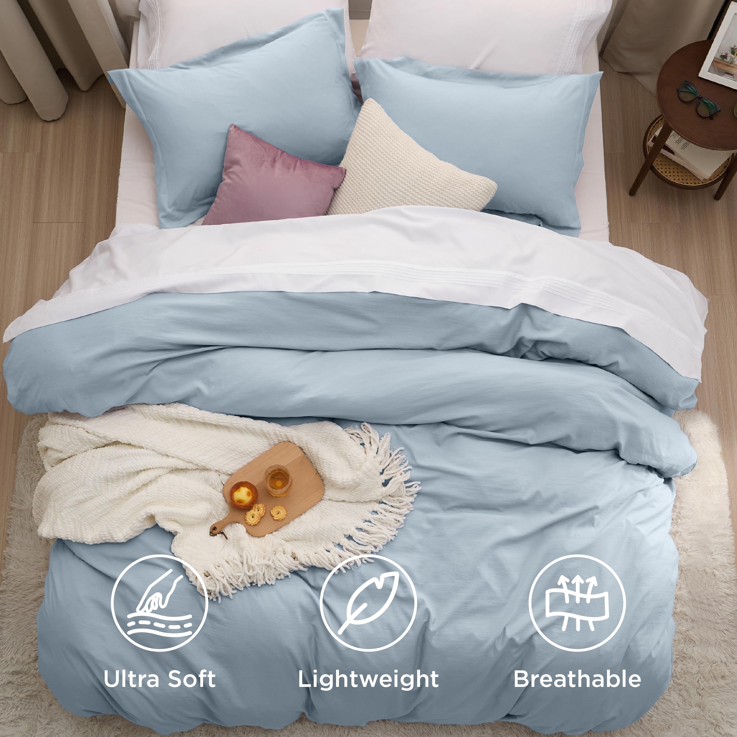 Bedsure duvet cover eight corner ties keep insert in place.