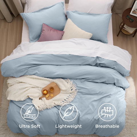 Bedsure duvet cover eight corner ties keep insert in place.