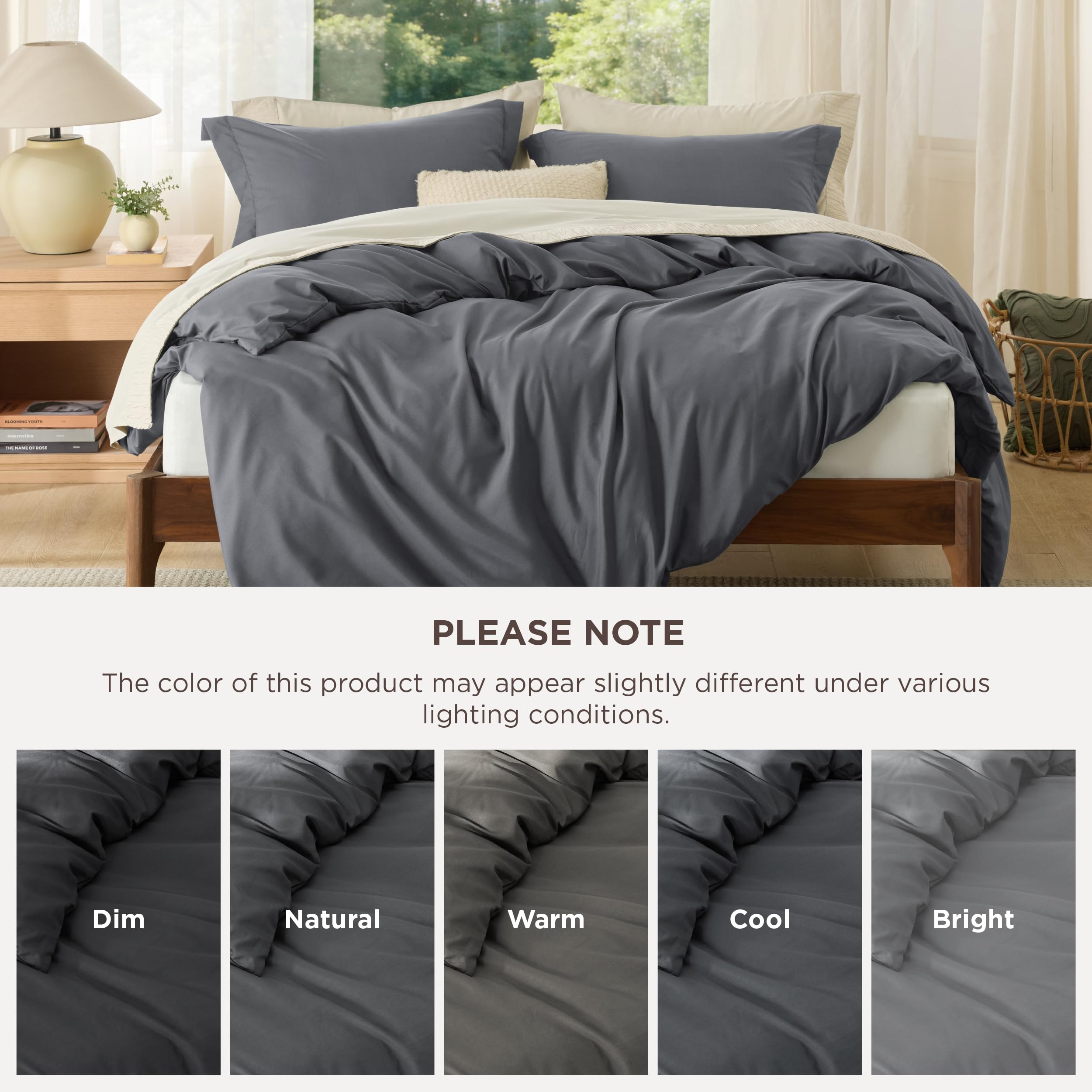 Bedsure king duvet cover with vibrant color and long-lasting dye