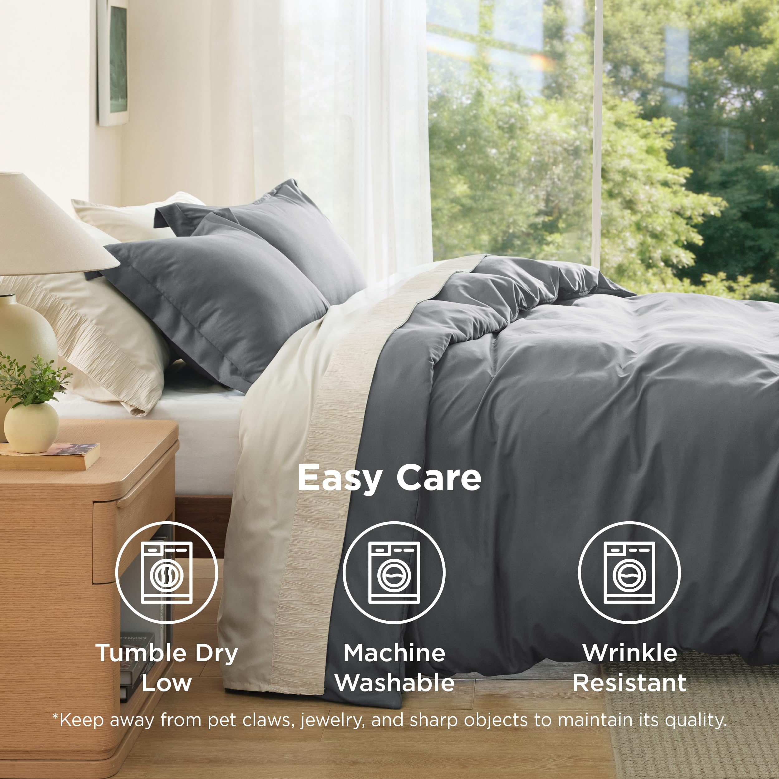 Bedsure king duvet cover lightweight year-round design