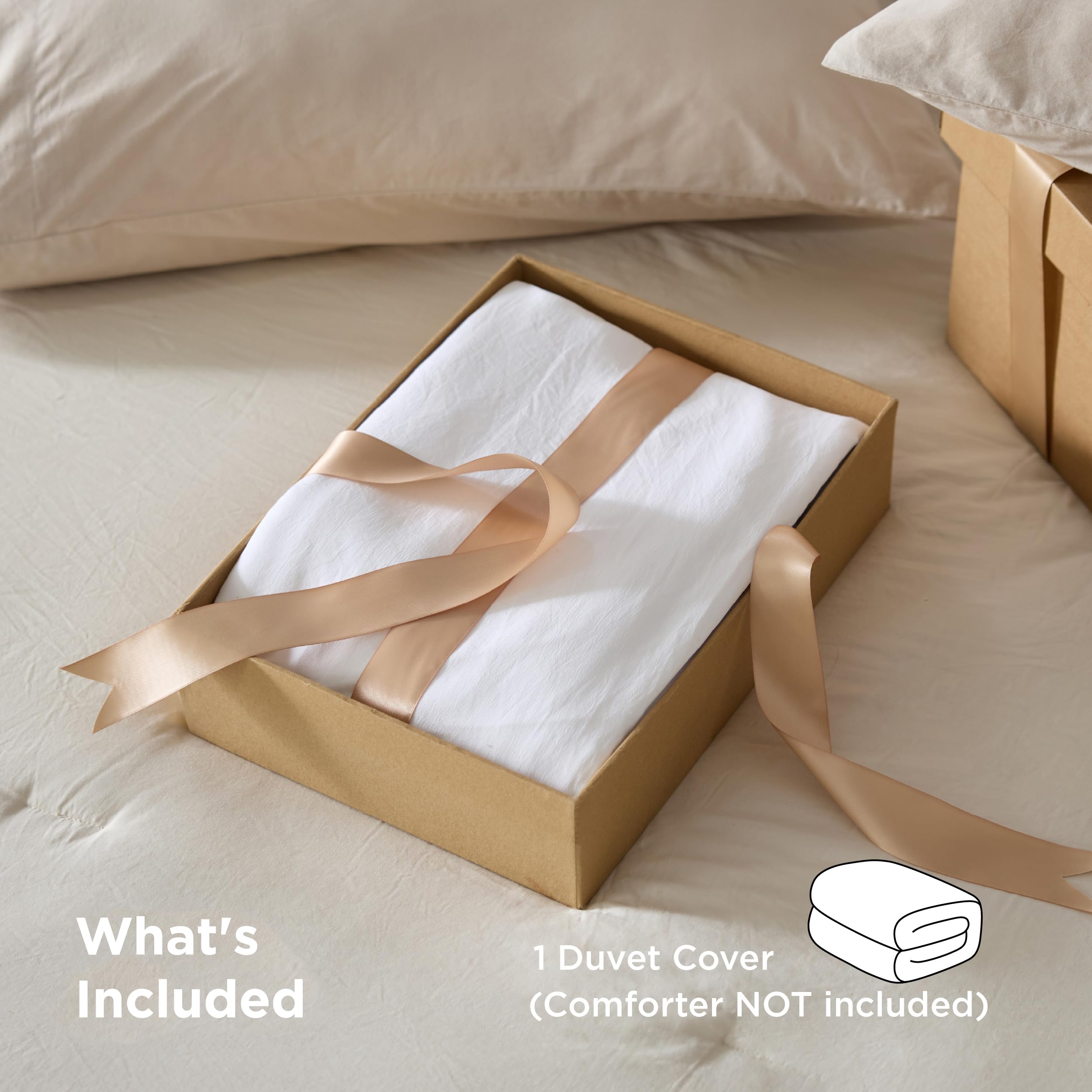 Bedsure duvet cover on bed demonstrates smooth drape and easy care feel